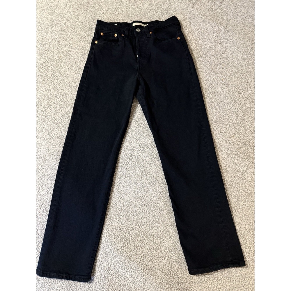 Levi's BIG E Vintage Black Wedgie Straight  Button Fly Jeans Women Sz  24x26